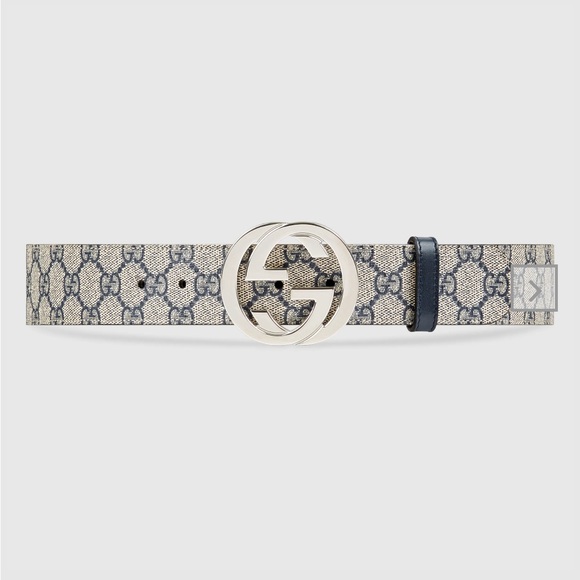 Gucci Cream and Black Belt with Distinctive Pattern and Circular Buckle - Picture 1 of 2